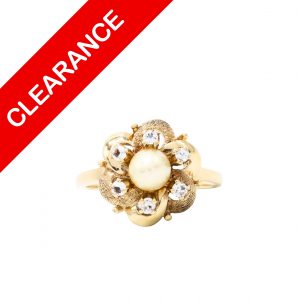 Pearl Flower Ring 10k - Ring