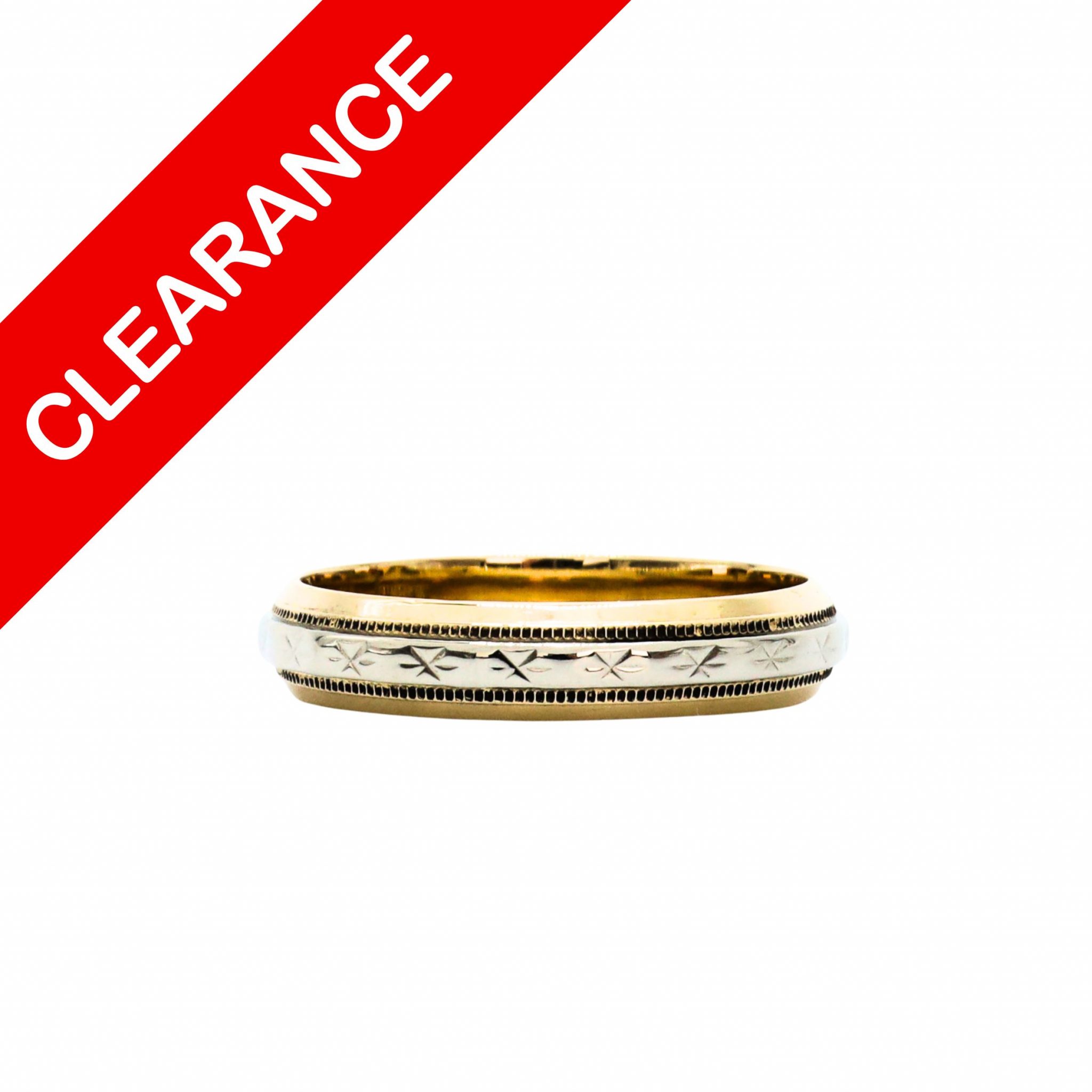 Two Tone Band 10k- Ring - Golden Hand Jewellery