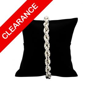 Silver Rope 8mm 9"- Bracelet