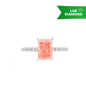Pink Radiant 2.35ct Lab #167 - Diamond Ring