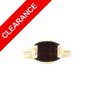 Garnet Diamond Ring .06ct 10k - Ring