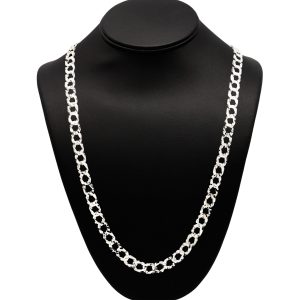 Nugget X Diamond Cut 8.8mm 30" GHJ344 - Silver Chain - Image 1