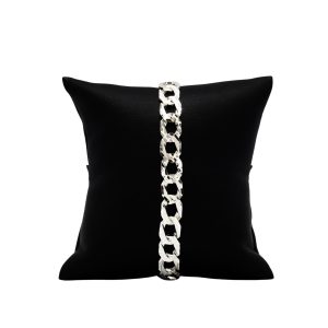 Nugget X Diamond Cut 8.8mm 9.5" GHJ344 - Silver Bracelet