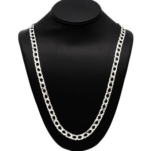 Nugget High Polish 8mm 30" GHJ347 - Silver Chain - Image 1