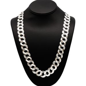 Nugget X Diamond Cut 17.85mm 30" GHJ399 - Silver Chain