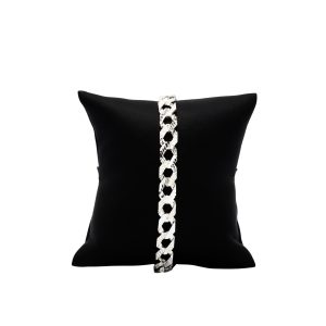 Nugget X Diamond Cut 8.7mm 9" GHJ99 - Silver Bracelet - Image 1