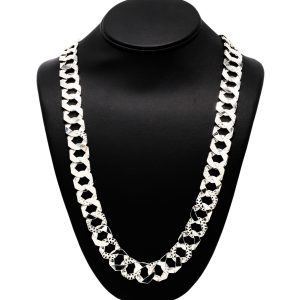 Nugget High Polish 15.8mm 30" GHJ398 - Silver Chain