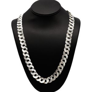 Double Sided Diamond Cut 14.75mm 30" GHJ301 - Silver Chain