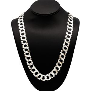 Nugget X Diamond Cut 16mm 30" GHJ398 - Silver Chain