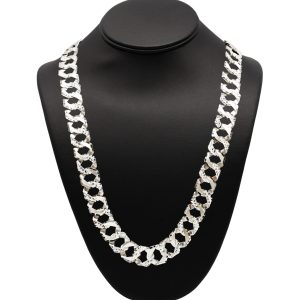Nugget X Diamond Cut 16mm 30" GHJ398 - Silver Chain - Image 1