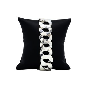 Double Sided High Polish X Diamond Cut 20.85mm 9" GHJ308 - Silver Bracelet