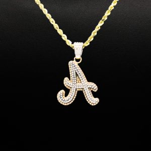 Cz Letter A 10k - Pendant - Image 2