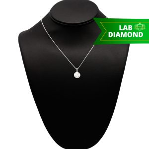 Solitaire Diamond Halo 1.85ct Lab 14k- Diamond Pendant