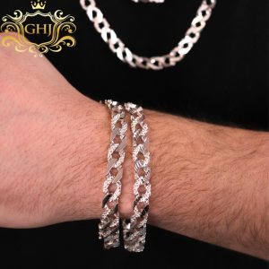 Nugget High Polish 8.7mm 9" GHJ345 - Silver Bracelet - Image 2