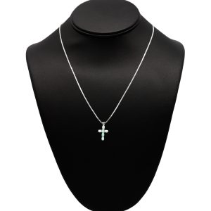Silver Opal Cross- Silver Pendant