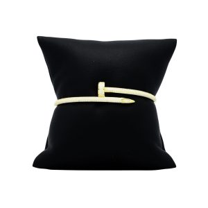 Silver Cz Nail Bangle 6.5"- Silver Bracelet - Image 1