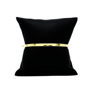 Yellow Silver Love Bangle 6.5"- Silver Bracelet - Image 1