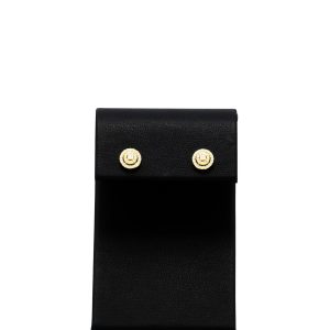 Yellow Silver Moissanite Double Halo Studs - Silver Earrings - Image 1