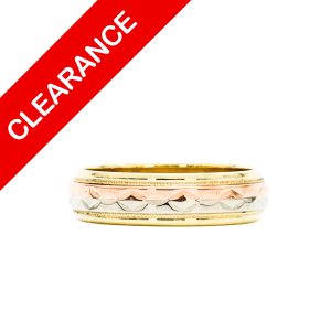 Tri Gold Detailed Band 10k - Ring - Image 1