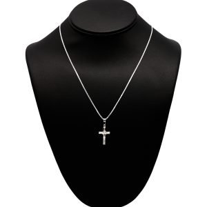 Silver Small Cross with Jesus - Silver Pendant - Image 1