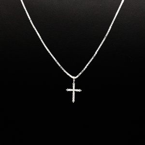 Silver Small Fancy Cz Cross - Silver Pendant - Image 2