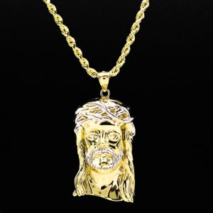 Two Tone Jesus 10k - Pendant - Image 2