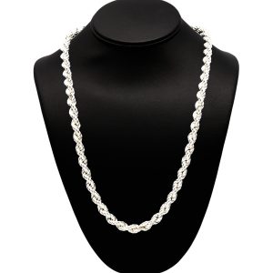 Silver Rope 8mm 24" - Silver Chain