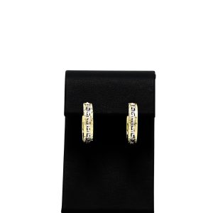 Two Tone Medusa Hoops 10k- Earrings