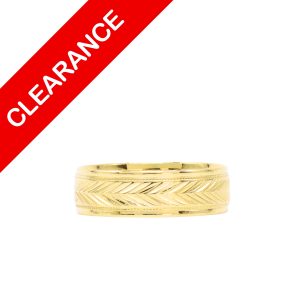 Herringbone Design Band 10k - Ring