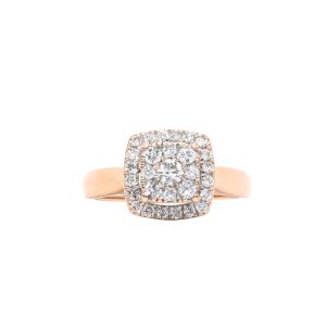 Rose Gold Diamond Cluster Set 10k - Ring - Image 2