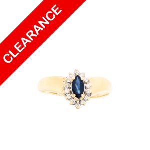 Diamond Marquise Sapphire Ring .10ct 10k - Ring