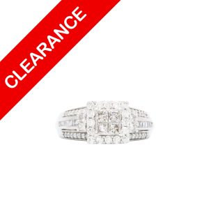 Princess Cut Cluster Diamond Ring 1ct 10k - Ring - Image 1