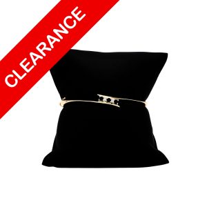 Diamond Sapphire Bangle .10ct 1.75mm 10k 6.5"- Bracelet