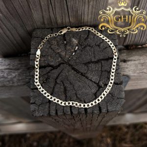 Yellow Silver Cuban 4mm - Anklet