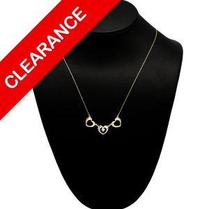 Triple Heart Set 10k 19" - Chain