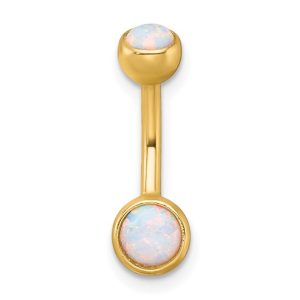 Double Opal Belly Ring 10k - Body Jewellery