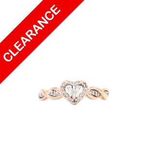 Rose Gold Diamond Heart Ring .10ct 10k - Ring