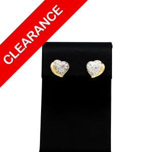 Diamond Heart Earrings 14k - Earrings