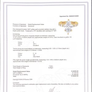 Marquise Cut 7.3ct Lab #22 - Diamond Ring - Image 5