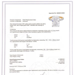 Radiant Cut 6.9ct Lab #69 - Diamond Ring - Image 5