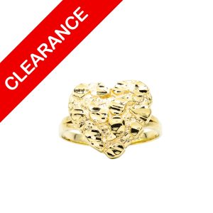 Large Nugget Heart Ring10k - Ring