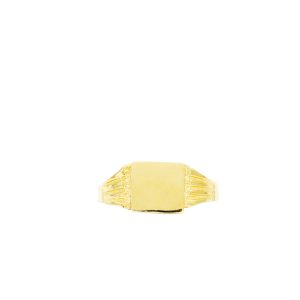 Mini Square Striped Signet  - Baby & Youth Ring