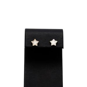 Two Tone CZ Star 10k - Earrings