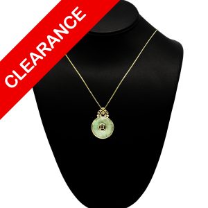 Round Jade Pendant 10k - Pendant