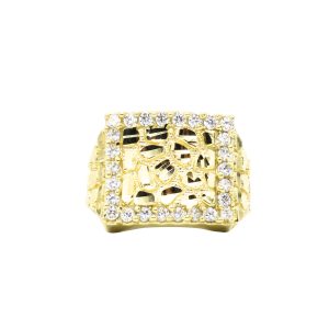 CZ Diamond Cut Nugget Ring- Nugget Ring - Image 1
