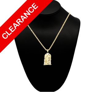 Two Tone Jesus Pendant 10k - Pendant