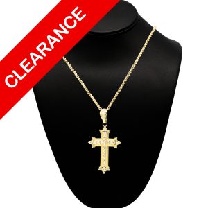 CZ Cross Pendant 10k - Pendant - Image 1