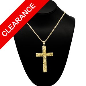 Large Nugget Cross Pendant 10k - Pendant