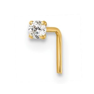 Cz Round Nose Stud - Body Jewellery