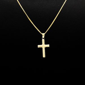 Mini Twist Cross Pendant 10k - Pendant - Image 2
